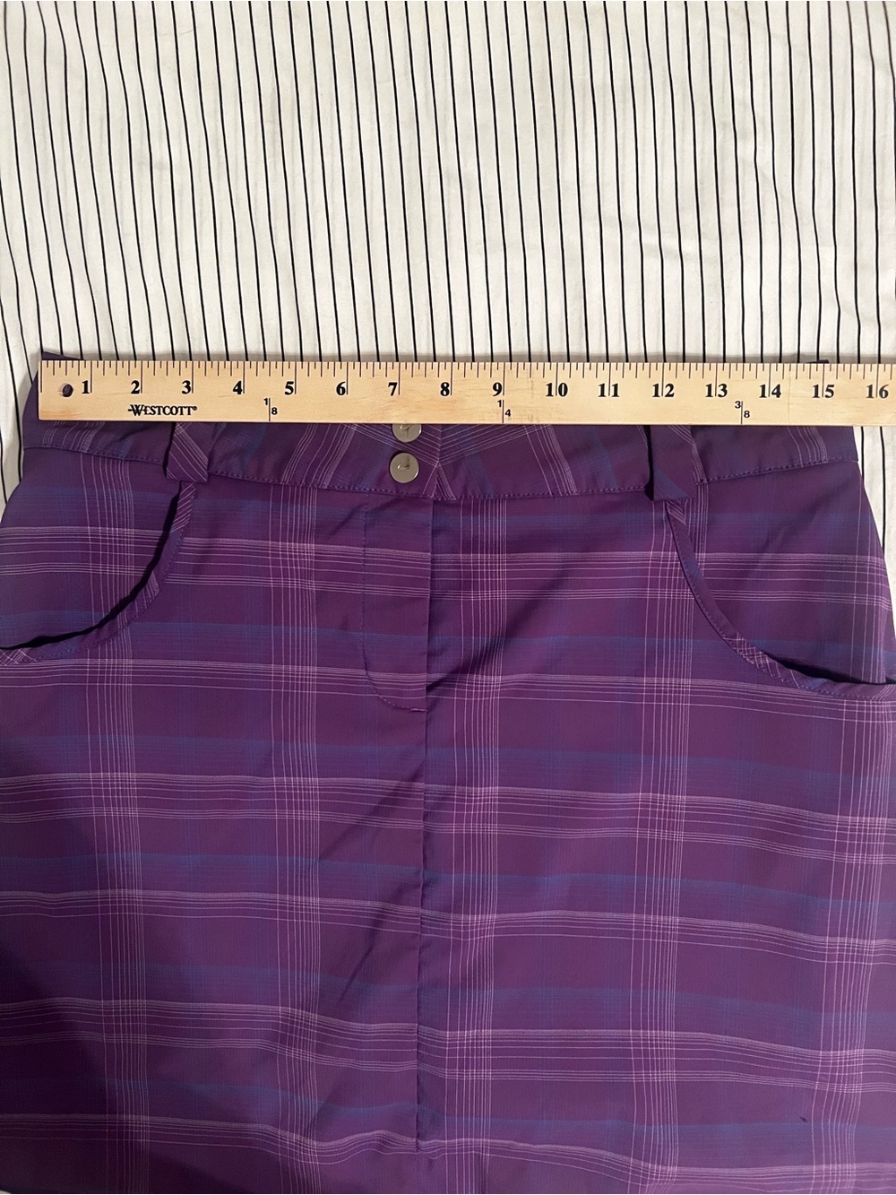 Nike Golf Dri-FIT Purple Plaid Athletic Skirt, Size 6 - Picture 10 of 10
